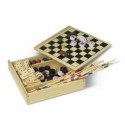 Set of 5 games in a wooden box