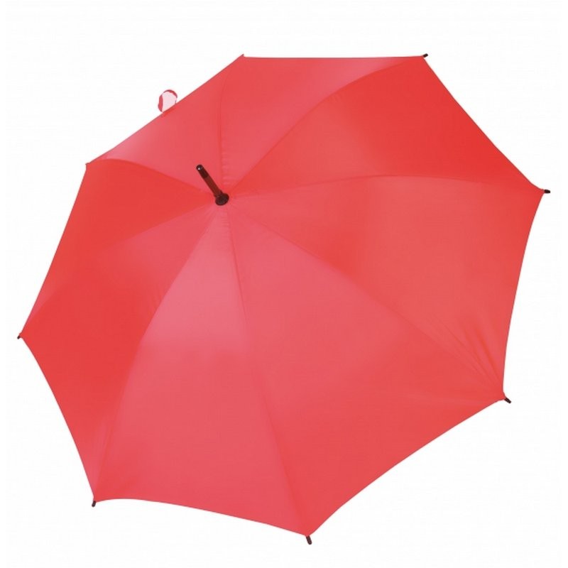 Umbrella - OXFORD - With Wooden Handle - RED